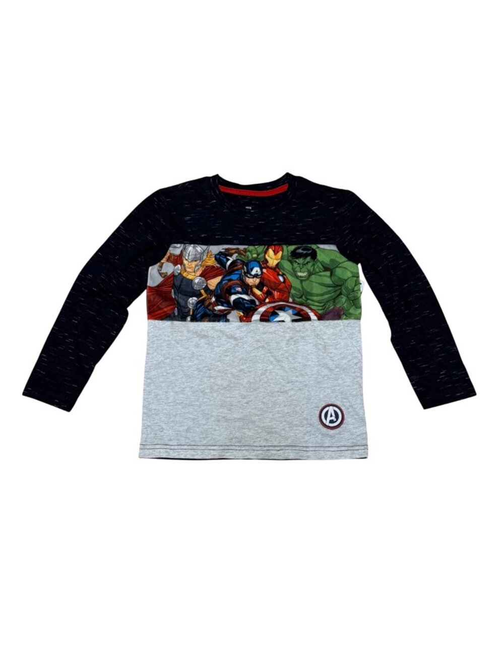 Marvel Avengers Hulk Captain America Long Sleeve Tee Shirt Size 4 5 Boys Navy